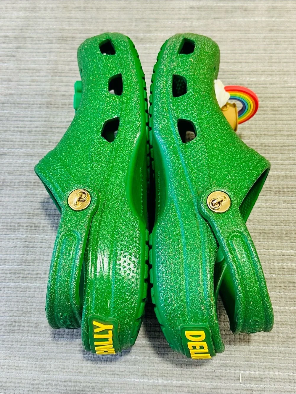 Crocs Classic Clog‎ Lucky Charms Magically Delicious Green Glitter Kids Size J4